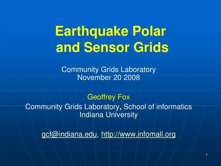 earthquake polar and sensor grids