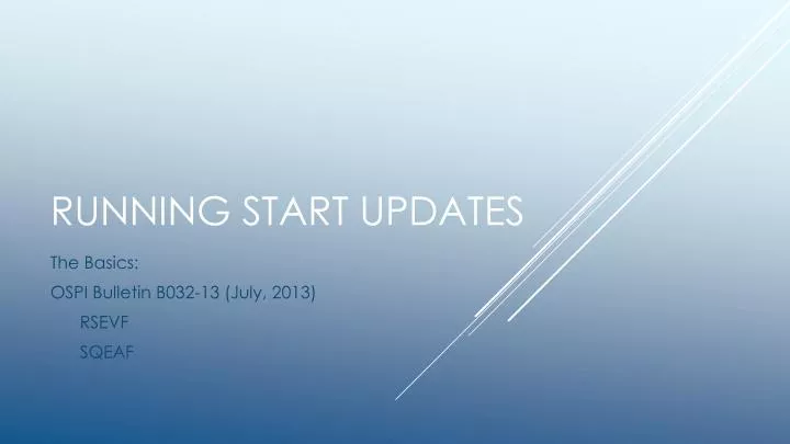 running start updates