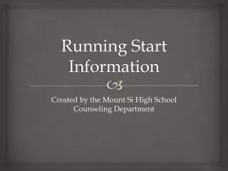 Running Start Information