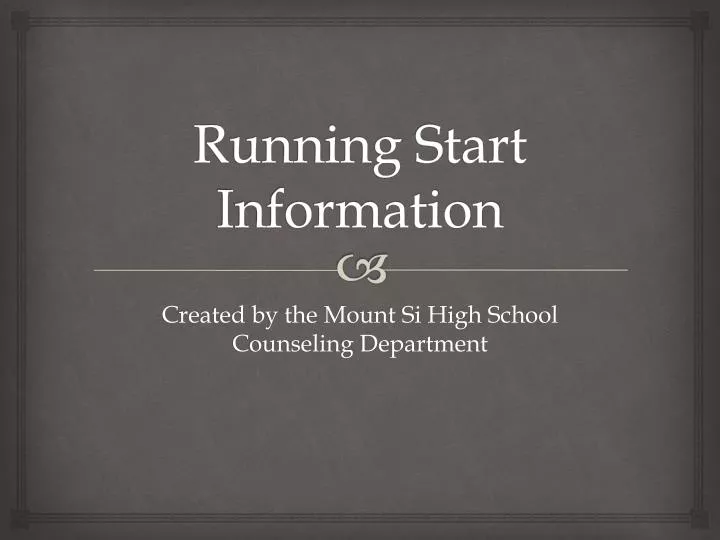 running start information