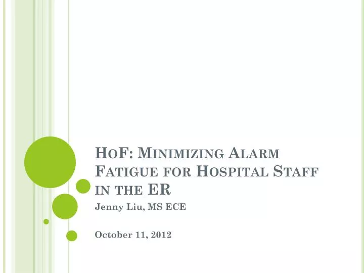 hof minimizing alarm fatigue for hospital staff in the er