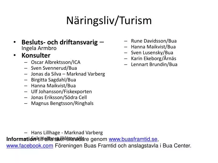 n ringsliv turism