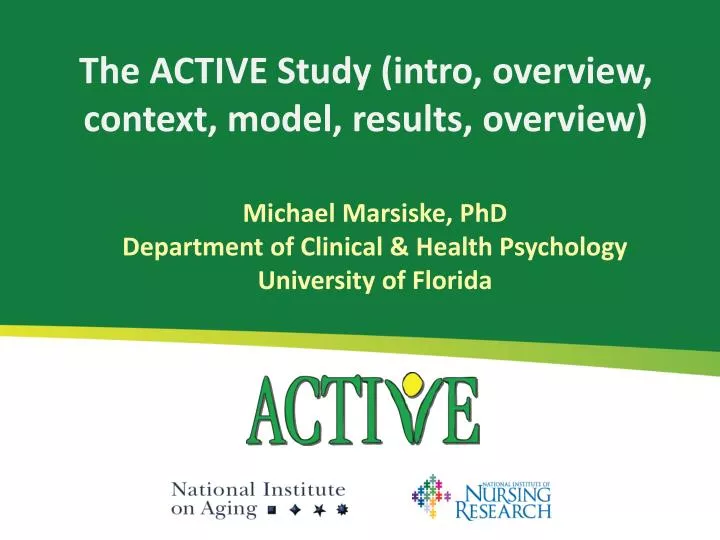 the active study intro overview context model results overview