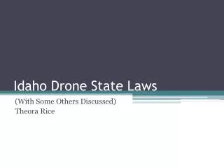 Idaho Drone State Laws