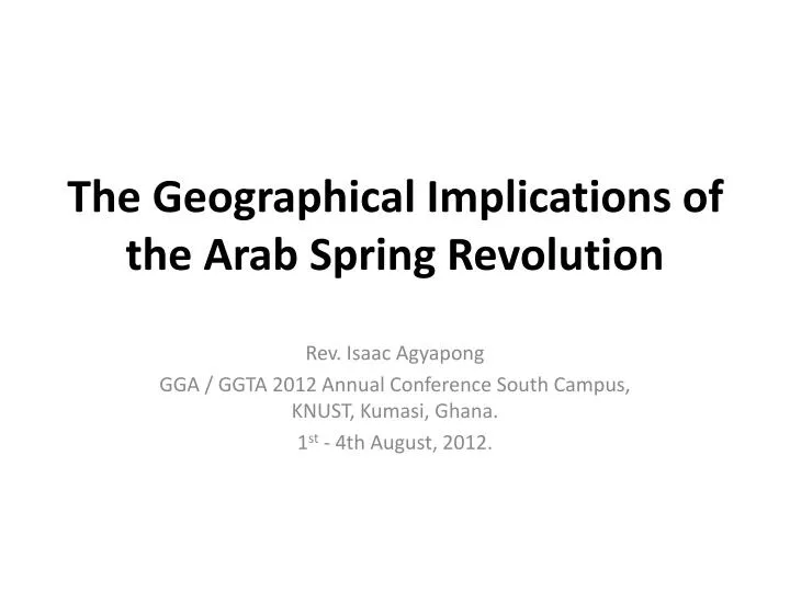 the geographical implications of t he arab spring revolution