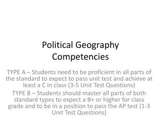 Political Geography Competencies