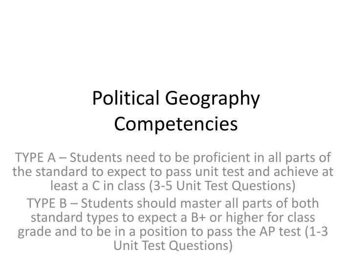 political geography competencies