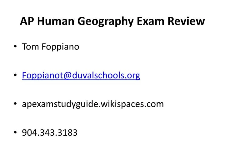 ap human geography exam review