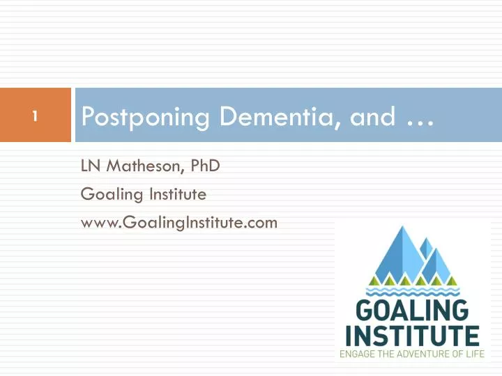 postponing dementia and