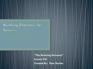 Building Character for Success