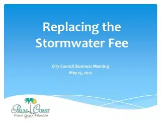 Replacing the Stormwater Fee