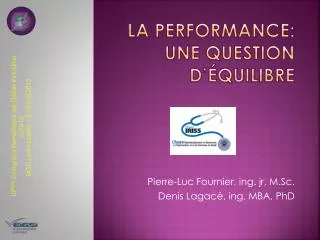 la performance une question d quilibre