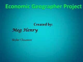 Economic Geographer Project