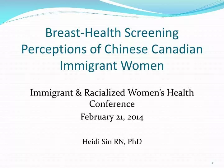 breast health screening perceptions of chinese canadian immigrant women