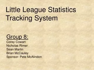 Little League Statistics Tracking System