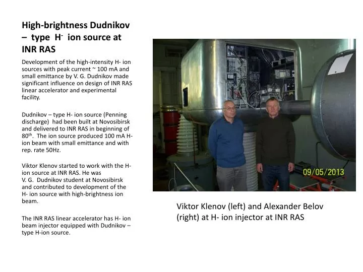 high brightness dudnikov type h ion source at inr ras