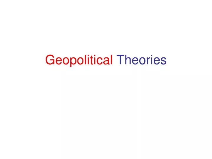 geopolitical theories