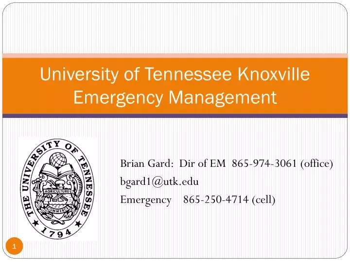 university of tennessee knoxville emergency management