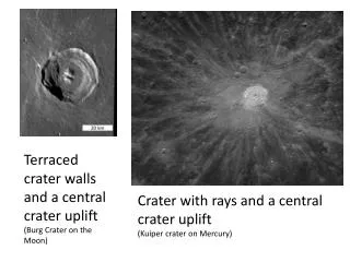Terraced crater walls and a central c rater uplift (Burg Crater on the Moon)