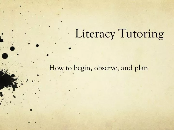 literacy tutoring