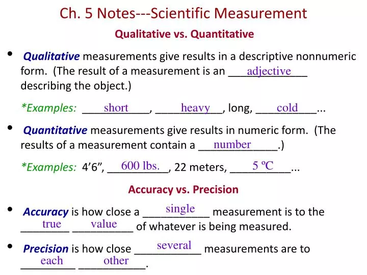 ch 5 notes scientific measurement