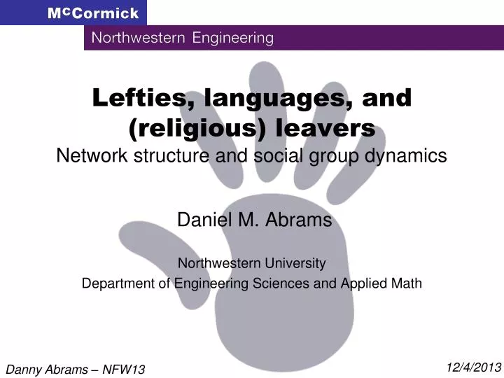 lefties languages and religious leavers network structure and social group dynamics