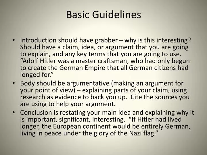 basic guidelines