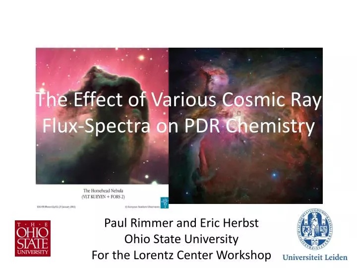 the effect of various cosmic ray flux spectra on pdr chemistry
