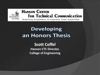 Developing an Honors Thesis