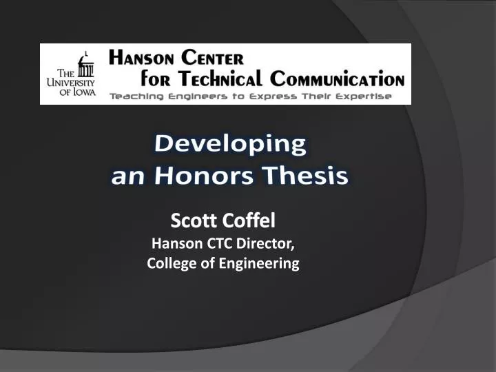 developing an honors thesis