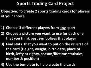 Sports Trading Card Project