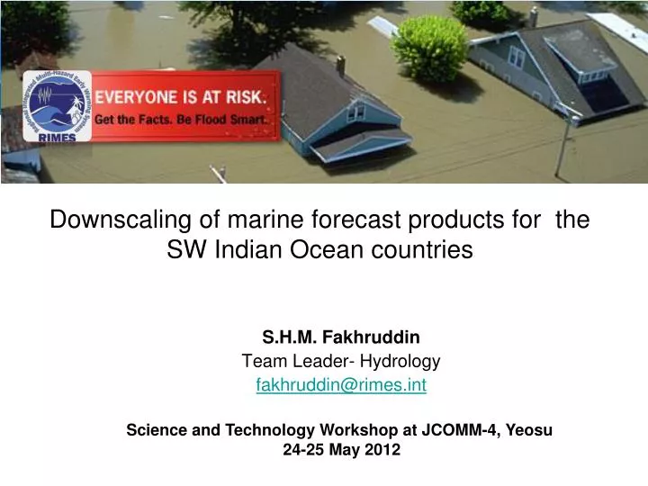 downscaling of marine forecast products for the sw indian ocean countries