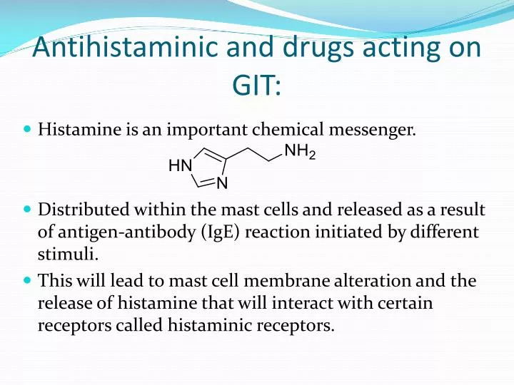 antihistaminic and drugs acting on git