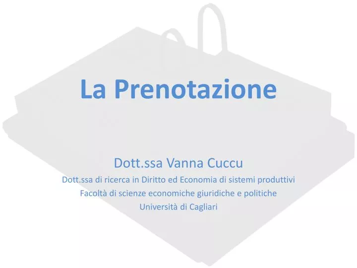 la prenotazione