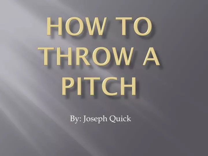 how to throw a pitch