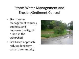Storm Water Management and Erosion/Sediment Control