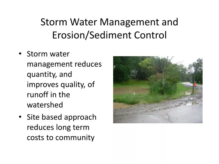 storm water management and erosion sediment control