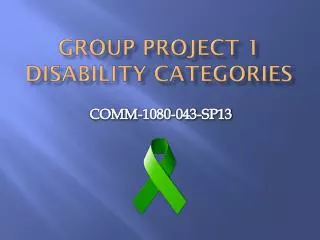 Group Project 1 Disability Categories