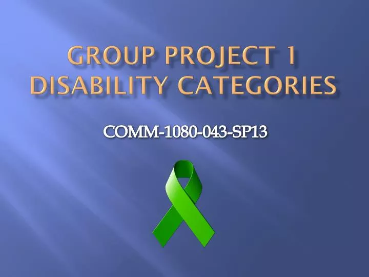 group project 1 disability categories