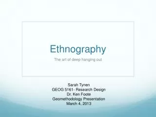 Ethnography