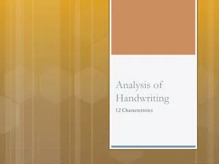 Analysis of Handwriting