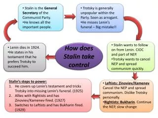 How does Stalin take control
