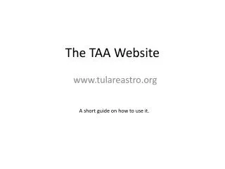 The TAA Website