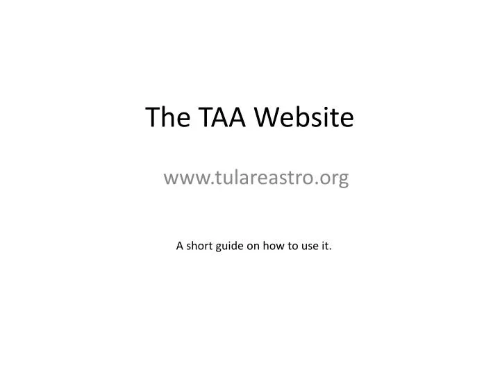 the taa website