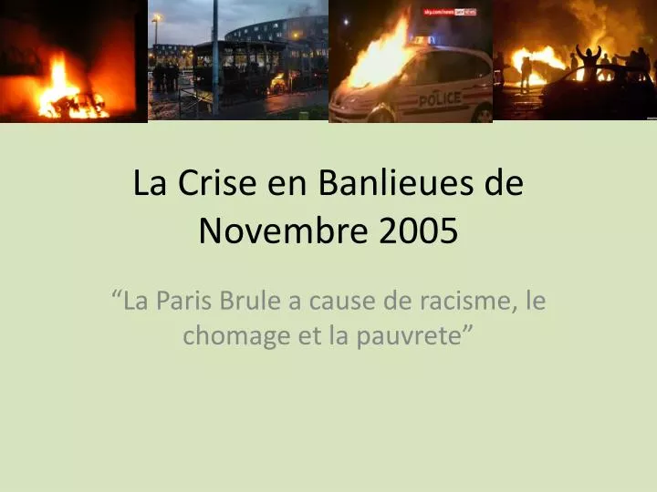 la crise en banlieues de novembre 2005