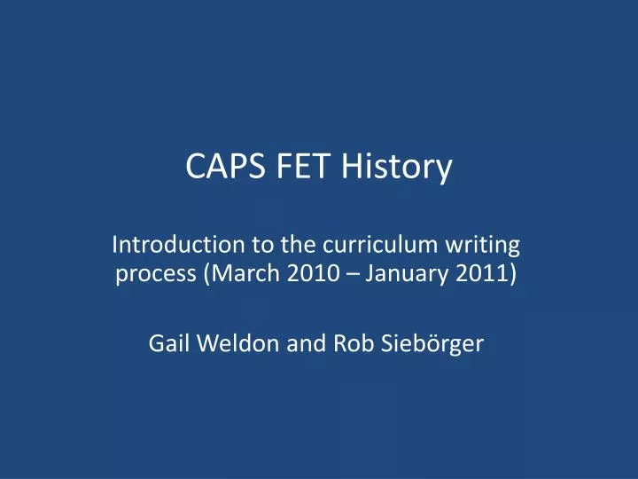 caps fet history