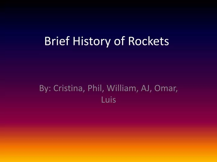brief history of rockets