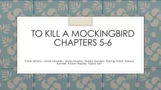 To kill a mockingbird chapters 5-6