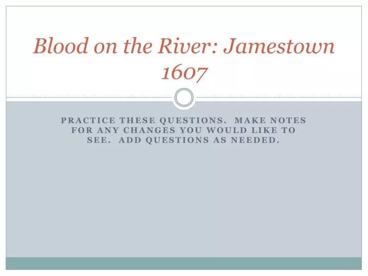 blood on the river jamestown 1607