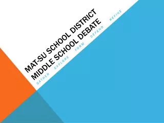 Mat-Su School District Middle School Debate